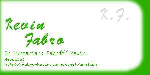 kevin fabro business card